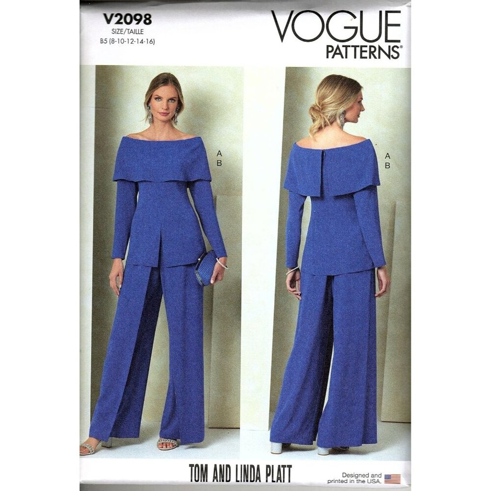 Vogue V2098 Misses 8 to 16 Tom and Linda Platt Top and Pant Uncut Sewing Pattern